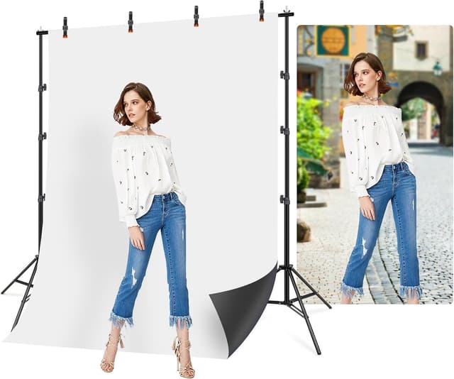 Thumbnail 6 de SEDGEWIN Black White Photography Backdrop 9.8x6.5ft (2 in 1 reversible chromakey screen)