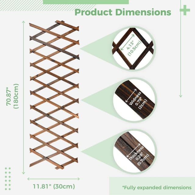 Detalle 2 de Expandable Wooden Trellis Panels 30×190cm