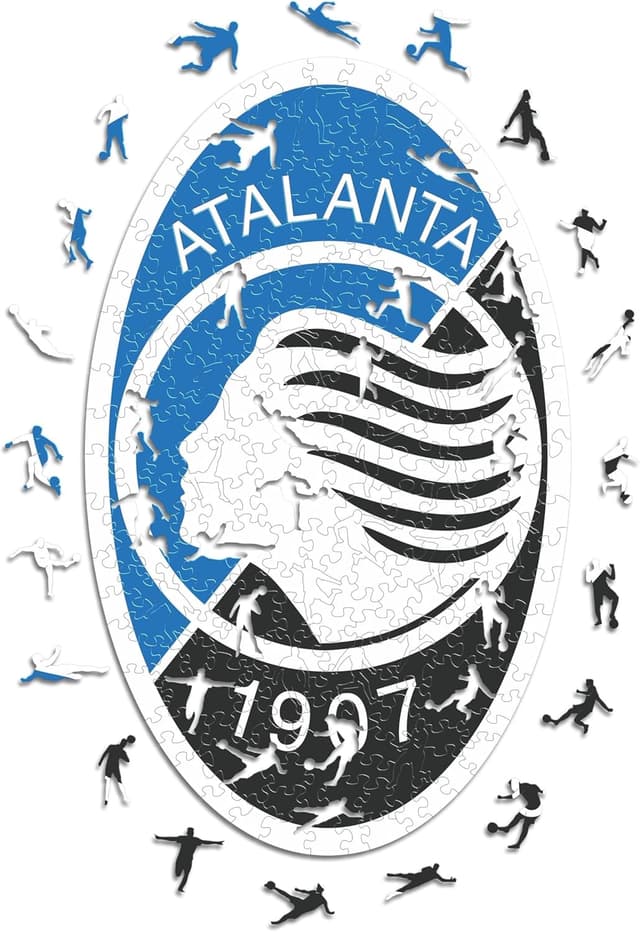 Detalle de Iconic Puzzles Atalanta Logo, puzzle di legno sostenibile 500 pezzi (taglia L)