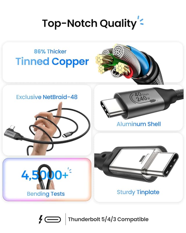 Detalle 2 de Silkland câble USB 40 Gbps 1 m USB-C