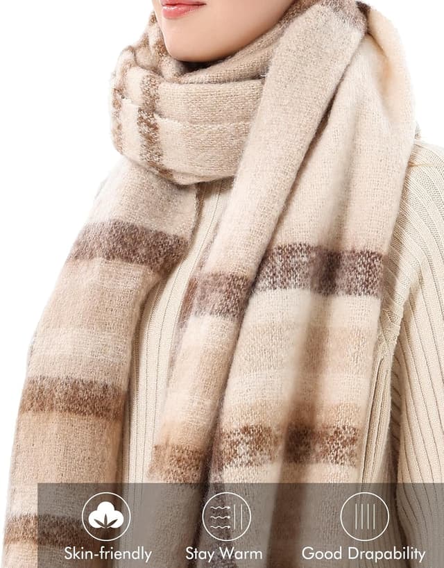 Thumbnail 2 de Double Couple Vintage Scarfs 70x200cm plaid shawl 🧣