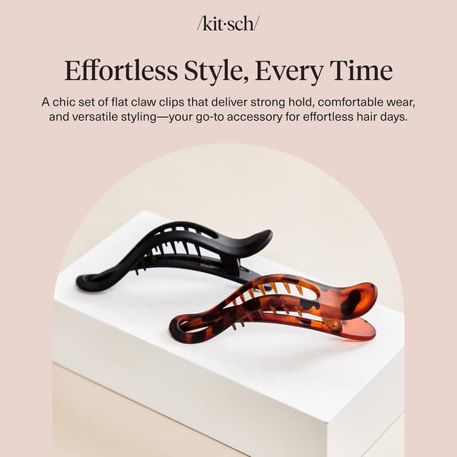 Thumbnail 6 de Kitsch Fermagli piatti antiscivolo nero tartaruga