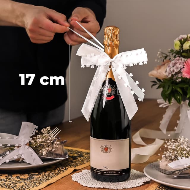 Thumbnail 3 de Praknu 25 Nœud Voiture Mariage Blanc 25 pièces