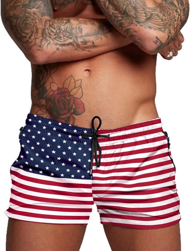 Detalle 2 de COOFANDY Quick-Dry Men’s Swim Trunks with Mesh Lining, Zipper Pockets & Adjustable Waist