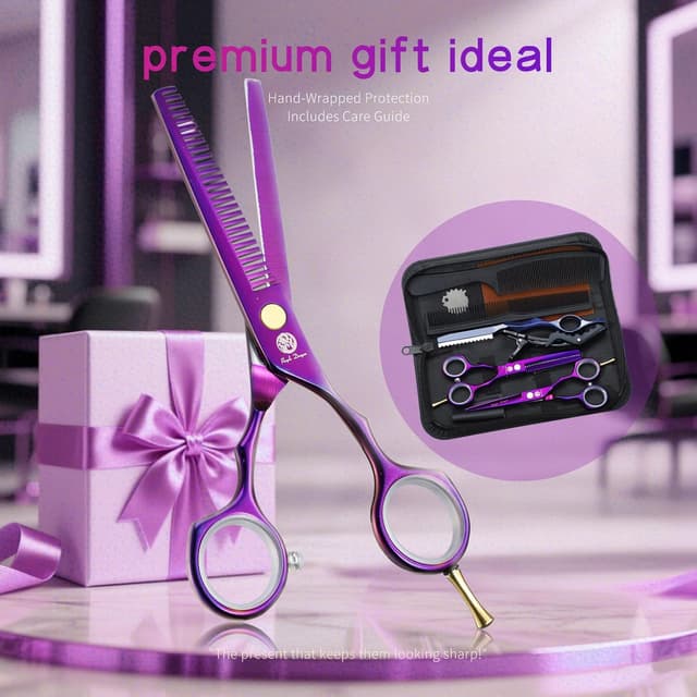 Thumbnail 6 de Tijeras de peluquería 5,5 pulgadas púrpura