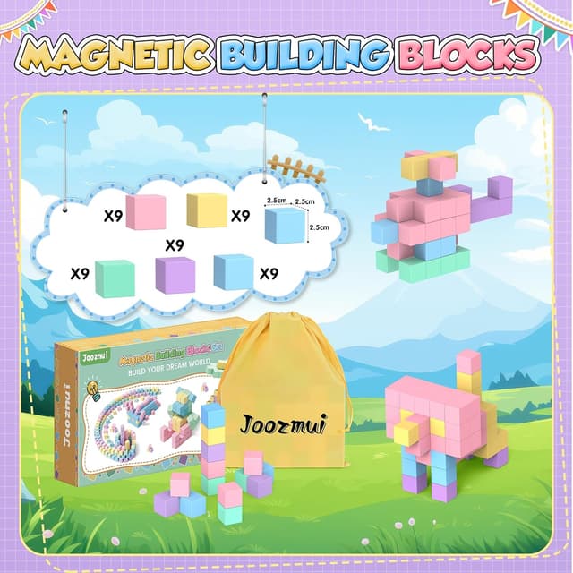 Thumbnail 5 de Joozmui 45‑Piece Magnetic Blocks for Kids