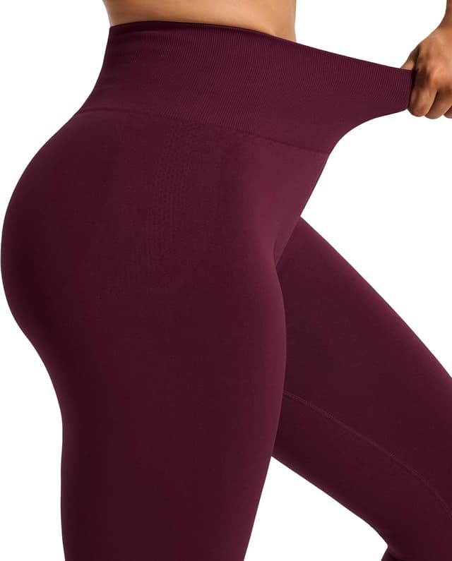 Detalle de JOYSPELS Seamless Gym Leggings for Women – High Waisted Tummy Control Yoga Pants with Scrunch Bums