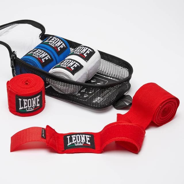 Thumbnail 2 de LEONE 1947 Vendajes 350 cm rojo, blanco y azul 🥊