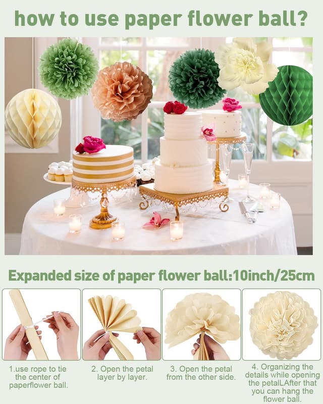 Thumbnail 4 de Almaxi Decoraciones cumpleaños verde beige 16 piezas