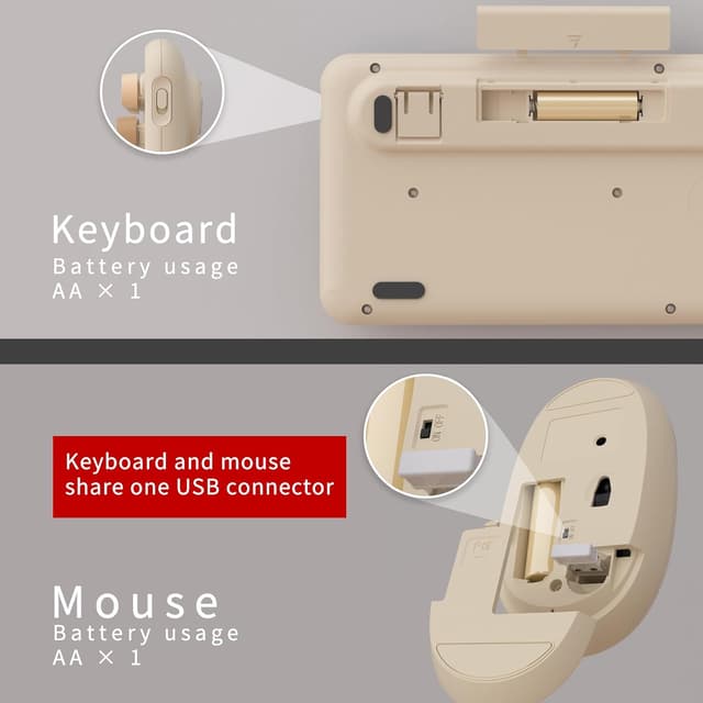 Thumbnail 4 de UBOTIE Wireless Keyboard Mouse Combo