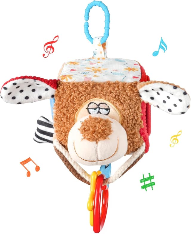 Detalle de Aolso Giocattoli Sonaglio da appendere in peluche ad alto contrasto, forma animale (0+ mesi)