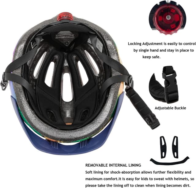 Detalle 2 de Kids bike helmet with LED light 50-57cm