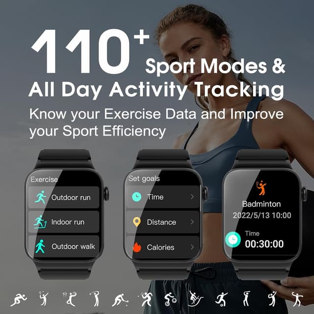 Detalle de STECEi Smart Watch for Men & Women with Bluetooth Calling, 1.85" HD Curved Screen and IP68