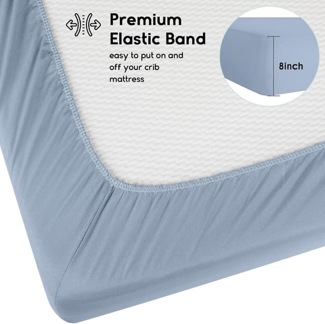 Detalle 2 de Yoofoss Cot Bed Sheets 95 x 65 cm fitted cot bed sheets (2-pack) – super soft and breathable