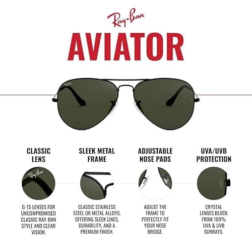 Detalle 2 de Ray-Ban Aviator Large Metal (SILVER 55) gafas de sol unisex con funda protectora