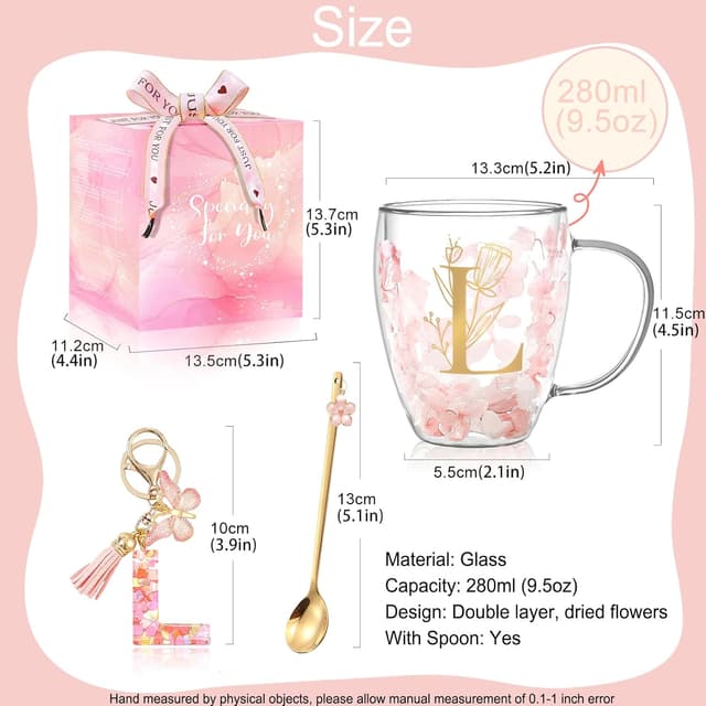 Thumbnail 5 de Glass Floral Double‑Walled Mug 280ml