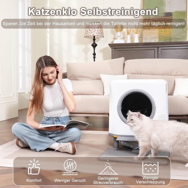 Detalle 2 de Ellenpent Selbstreinigende Katzentoilette 90L đ±