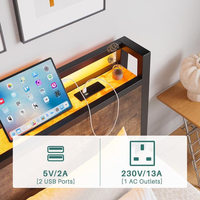 Detalle de JELUTE 3ft single bed frame with charging