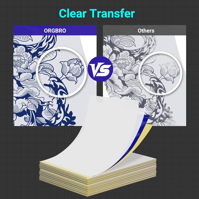 Thumbnail 6 de ORGBRO X8 carta per trasferimento tatuaggi temporanei A6 (105 × 140 mm), 100 fogli, 4 strati