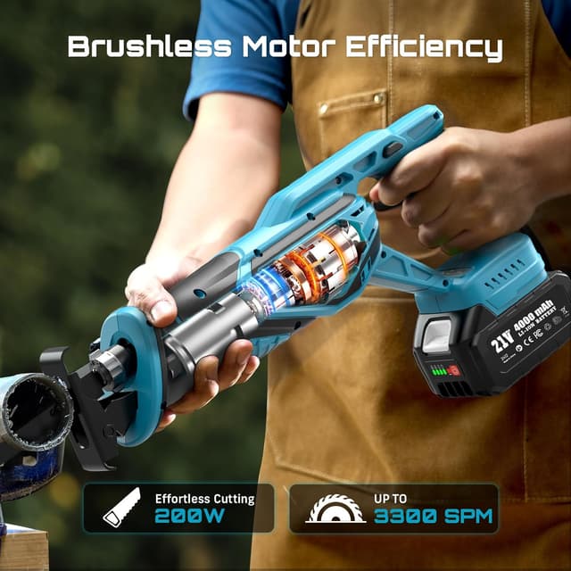 Thumbnail 4 de SEESII Scie sabre sans fil 21 V 3300 SPM