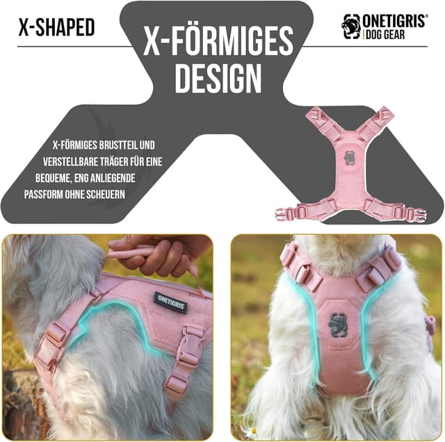 Detalle de OneTigris Harnais pour petit chien avec laisse 150 cm – Mini Trooper rose, taille XS