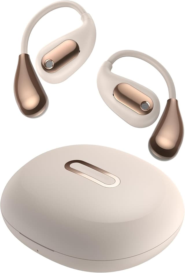 Detalle de Oraolo Open Ear Headphones (Open Ear Wireless Earbuds) with Bluetooth 5.4, Ear Hooks, IPX5, up to 30H – Golden
