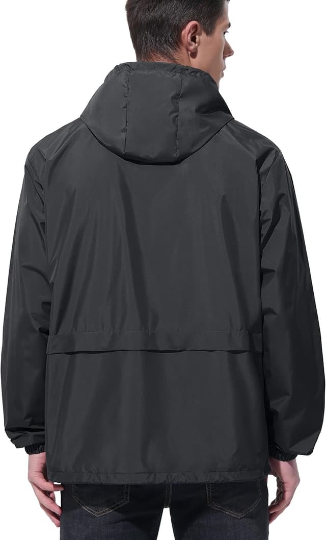 Detalle 2 de UIQUR Men’s Waterproof Rain Jacket Raincoat Windbreaker (Packable with Hood)