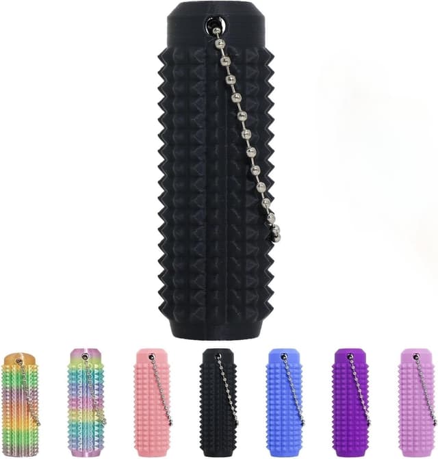 Detalle de XNJAMG Little Ouchies Fidget Toys spiky pain-stim keychain for stress and anxiety relief (1 pc, Black)