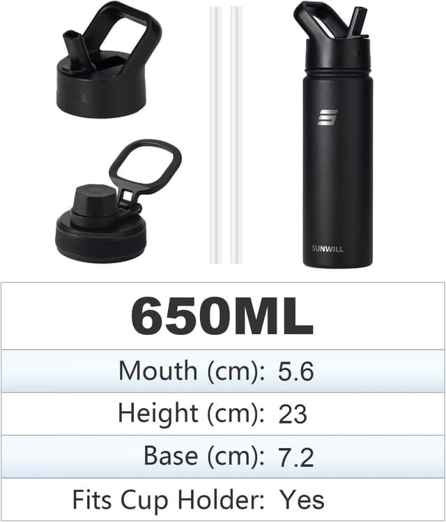 Thumbnail 3 de SUNWILL Metal Water Bottle 650 ml insulated bottle 🥤