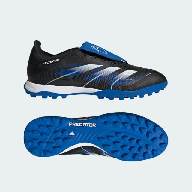 Detalle de adidas Predator League Jude Bellingham bota con lengüeta plegable en moqueta (negro)