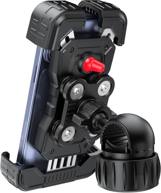 Detalle de TECKNET Handyhalterung Motorrad mit doppelter Vibrationsdämpfung, 360° drehbar für 4,7–6,8" Smartphones