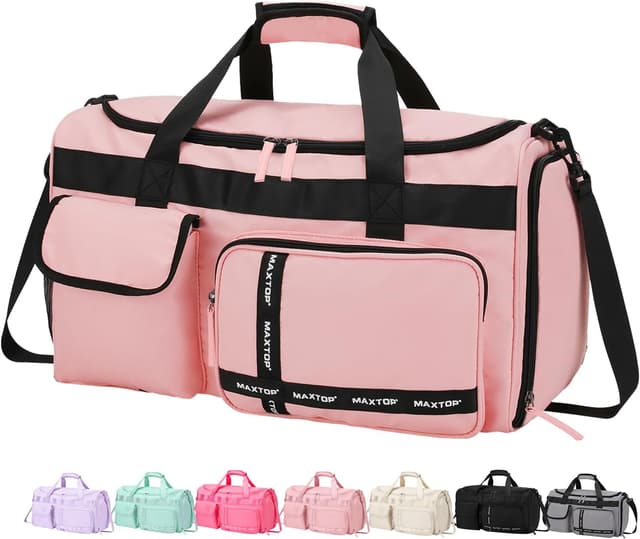 Detalle de MAXTOP Travel Duffle Bag for Women (Carry On Weekender) with Shoe Compartment and Wet/Dry Separation