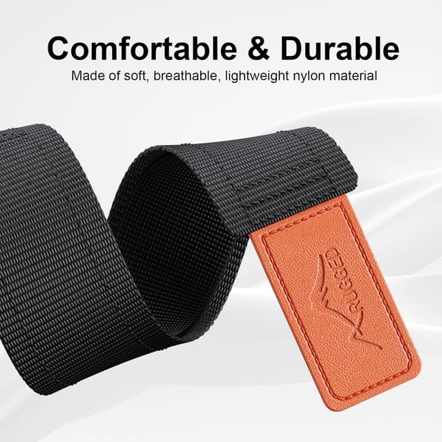 Detalle de Notocity 22mm nylon quick-release strap for Huawei Watch GT4/GT3/GT2/GT3 Pro, Garmin Vivoactive 4/Venu 2/3 and Samsung Galaxy Watch 3 45mm (Black/Orange)