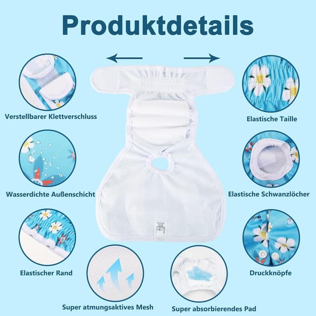 Detalle de Demigreat Läufigkeitshose M für Hündinnen