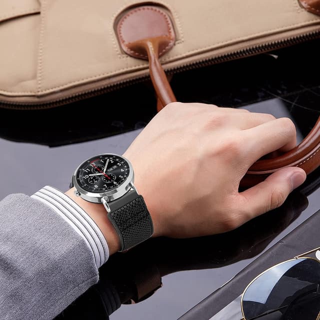 Detalle de SHIJZWD elastisches Uhrenarmband mit Schnellverschluss – Nylon Loop in 16/18/19/20/22/24 mm