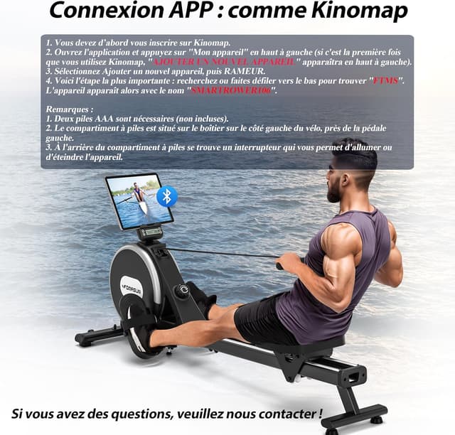 Thumbnail 6 de DMASUN Rameur Musculation 16 Niveaux Magnétique