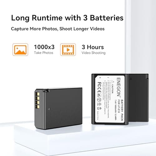 Thumbnail 2 de ENEGON LP-E10 High-Capacity Batteries 3×1680mAh