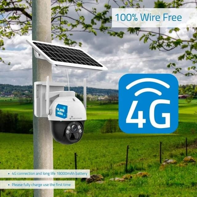 Detalle 2 de nivian Cámara Vigilancia 2K 18.000 mAh 4G 🌐