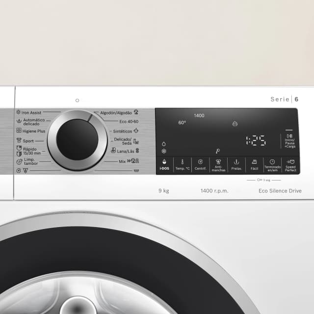 Detalle de Bosch WGG244F1ES reacondicionada grado B: lavadora de carga frontal 9 kg y 1.400 rpm con i-DOS