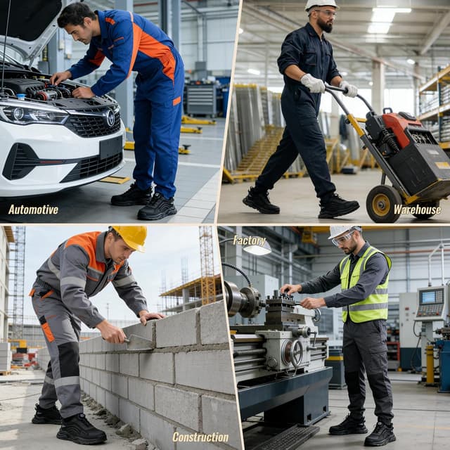 Detalle 2 de GUSAYEX Steel Toe Cap Trainers for Men – Lightweight Breathable Work Shoes with Swivel Buckle Laces