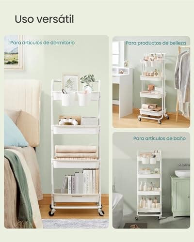 Thumbnail 3 de SONGMICS Carro Rodante de 4 Niveles con Cestas 🧺