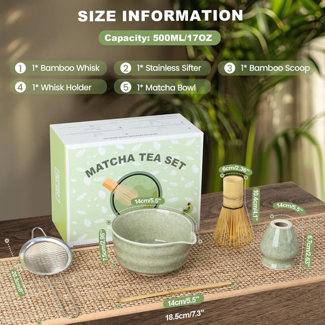 Thumbnail 1 de Dayacoco Matcha Whisk Set 500 ml bowl