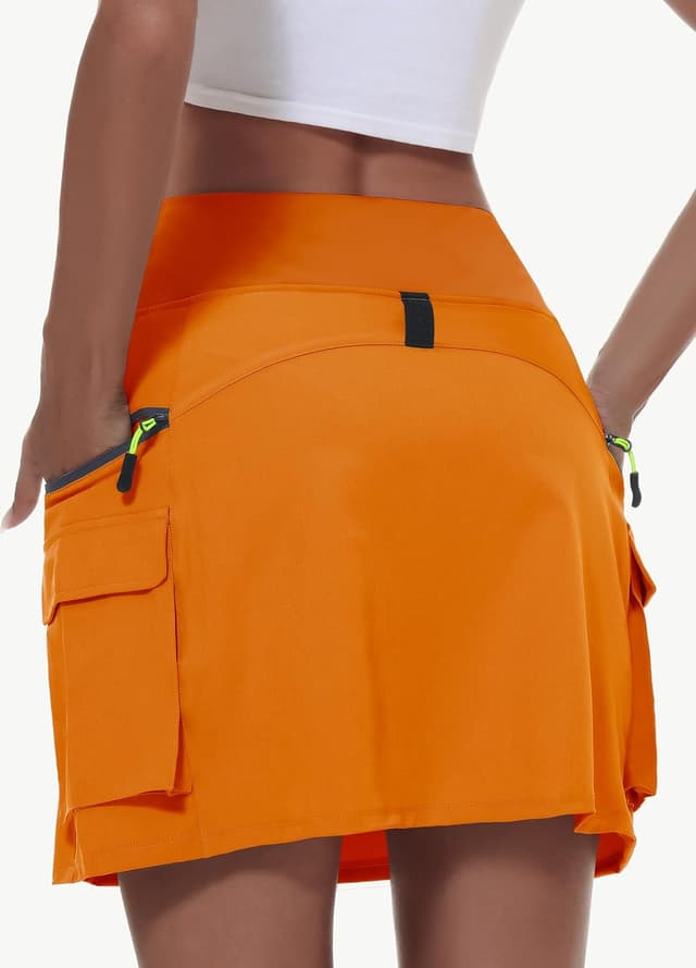 Detalle de MIVEI Women’s Hiking Cargo Skort with Zipper Pockets, Quick-Dry Anti-Chafe Inner Shorts & UPF 50+