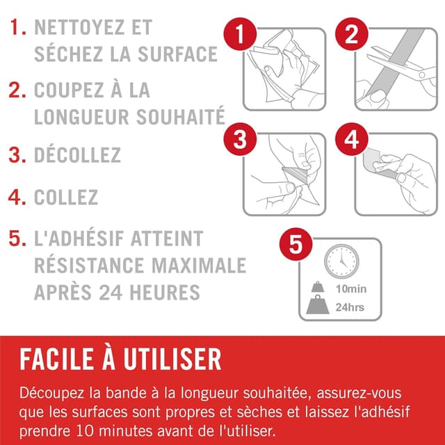 Detalle de Ruban Velcro auto-agrippant adhésif à crochets et boucles (noir) 20 mm x 10 m