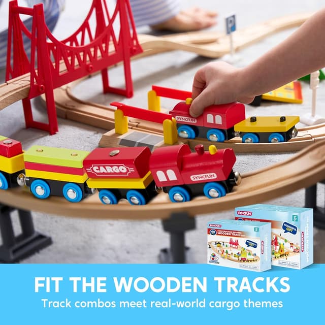 Thumbnail 4 de Montessori Wooden Train Toy Set 12PCS ๐