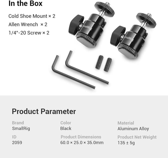 Thumbnail 6 de SmallRig Mini Ball Head 2er-Set mit Cold-Shoe-Adapter (2059) für DSLR/Monitor