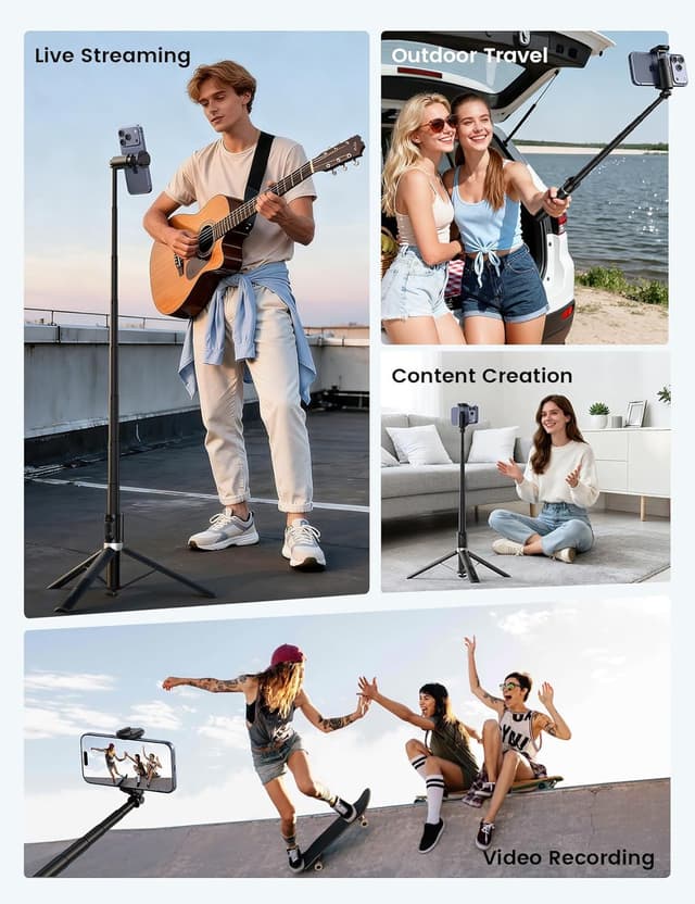 Detalle de Lamicall Phone Tripod & Selfie Stick 65 in