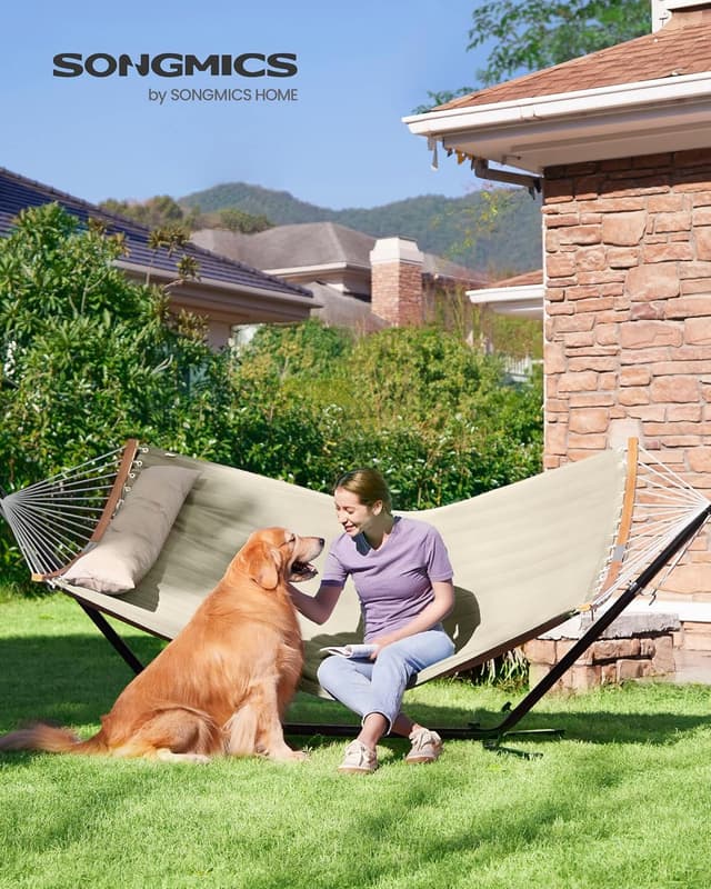 Detalle 2 de SONGMICS Hamac Double Rembourré 200×140 cm