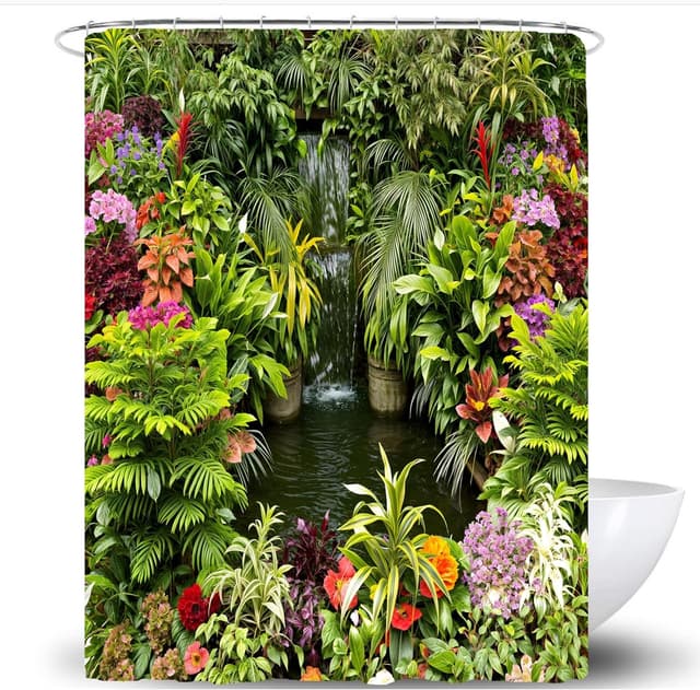 Imagen de SCVBLJS Tropical Leaves Shower Curtain 180x180cm en OfertitasTOP