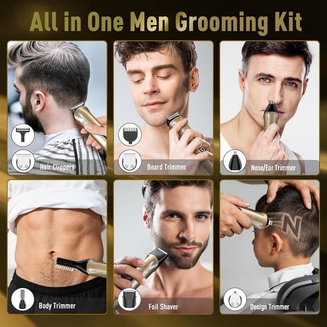 Detalle de Haarschneidemaschine Profi Herren 17-in-1 Set inkl. Barttrimmer, LCD-Anzeige und Zero Gapped Präzisionstrimmer (USB-C)